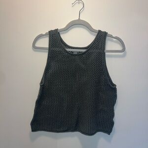 Green aerie Ribbed Sleeveless Crop Tank Top